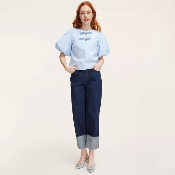 SIZE M or XXL | Women's Stripe Puff Short Sleeve Blouse - kate spade NY Target - Picture 5 of 8